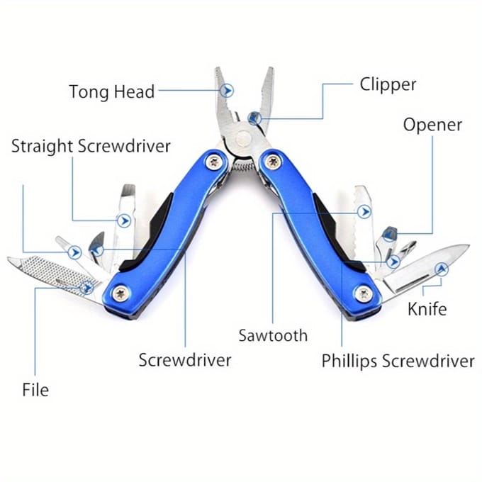 Roestvrijstalen vouwtang Functionele tang Handgereedschap Tang Schroevendraaier Campinguitrusting Kit Outdoor Zakmes Multitool