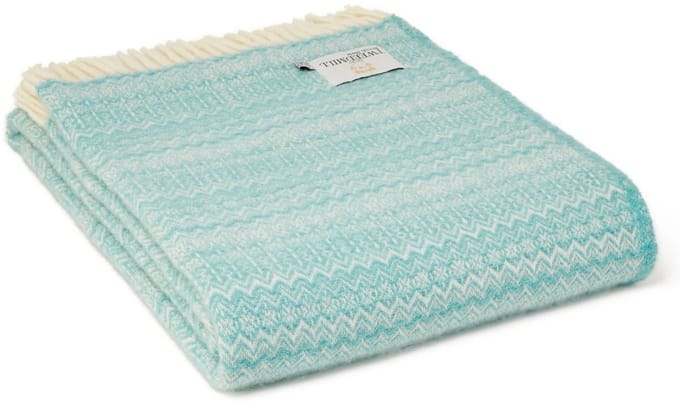 Plaid Fair Isle Mintgroen - 150 x 200- Nieuw Wol - Tweedmill UK