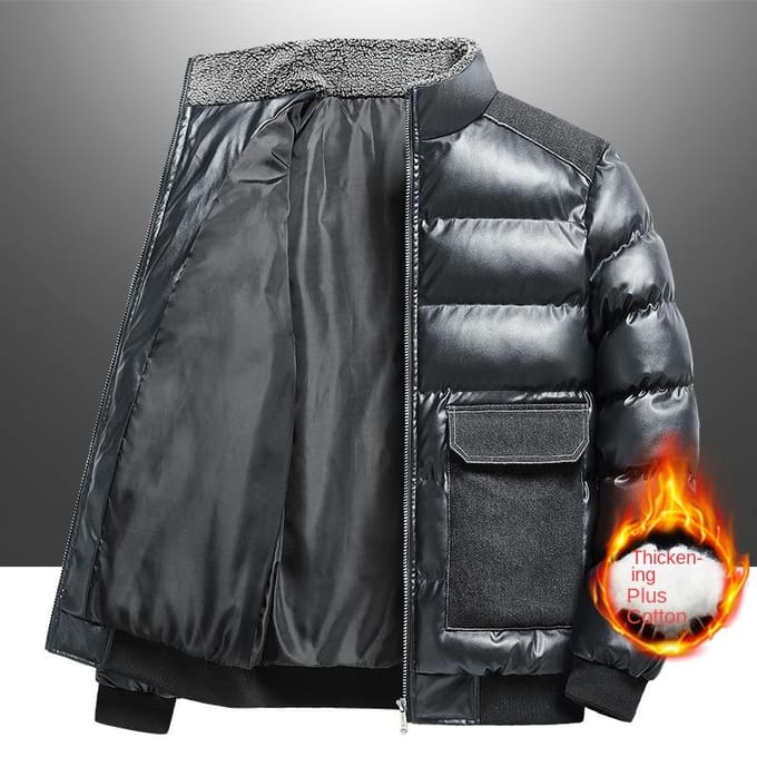 Veste matelassée d'hiver chaude pour homme, version coréenne, résistante au froid, grande taille 5XL black