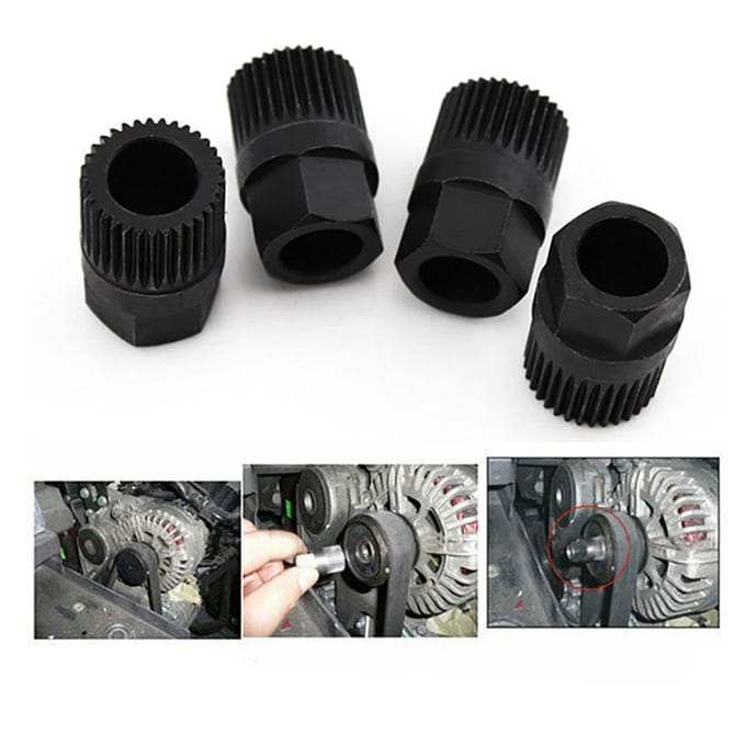 33T Dynamo Koppeling Generator Poelie Verwijdering Dopsleutel Bit Tool Auto Reparatie Accessoire zwart
