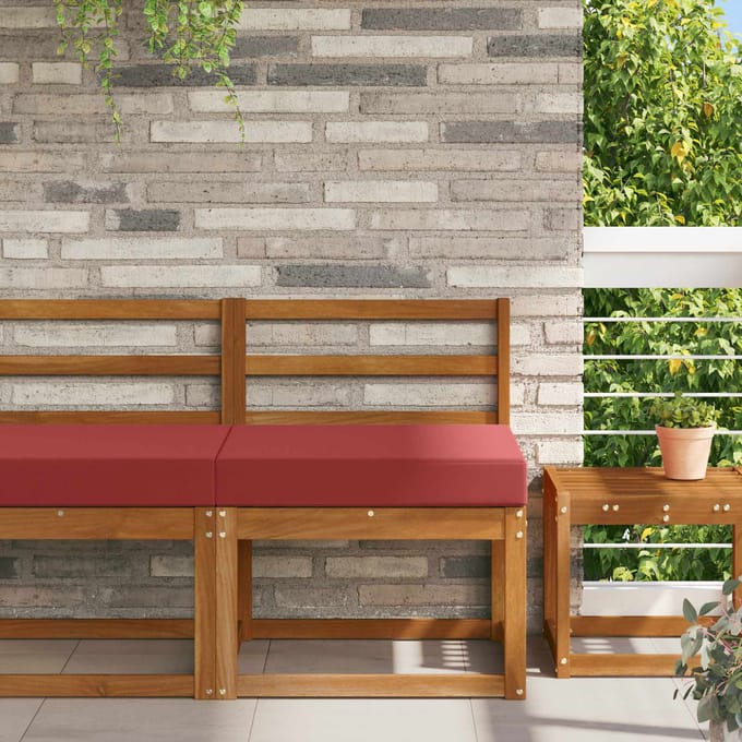 vidaXL - Buitenbankkussen - Polyester - Wijnrood - 60 - x - 60 - cm
