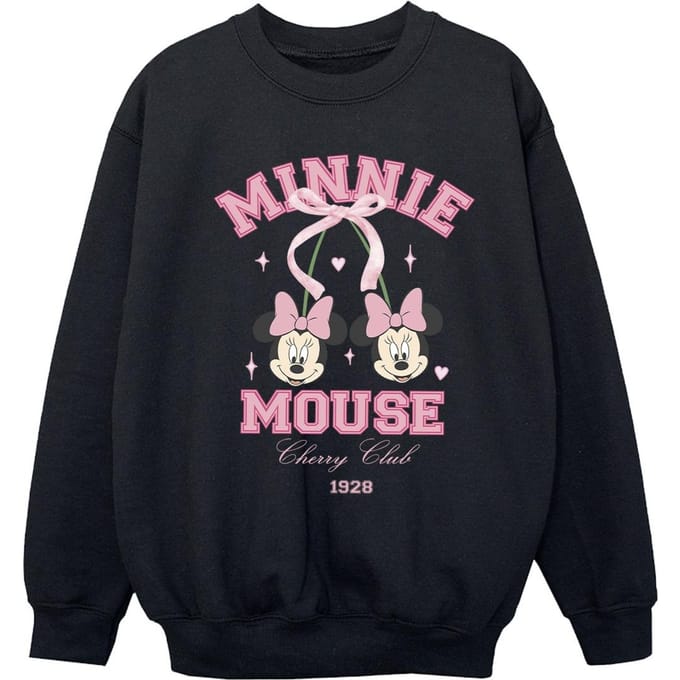Disney Meisjes Cherry Club Minnie Mouse Sweatshirt (Zwart)