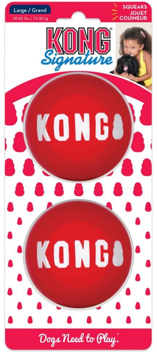 KONG Dog Toy Signature Balls Large 8cm (2-Pack)