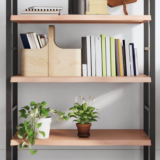 vidaXL - Wandschap - 100x60x(2-4)cm - behandeld - massief - eikenhout - lichtbruin