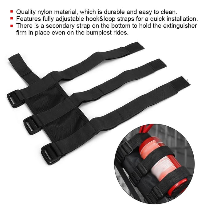 Automatische Auto Brandblusser Bevestigingshouder Riem Verstelbare Band Geschikt voor Jeep WranglerGladiatorZwart black