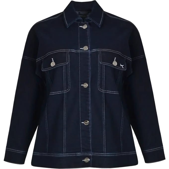 Denim Jas met Borstzakken Dames Mat Fashion