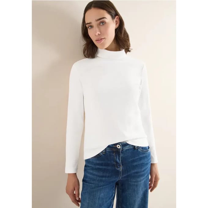 Shirt met lange mouwen en geribde textuur