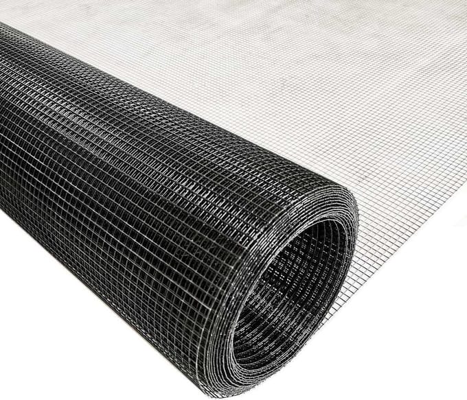 Muizengaas 6 x 6mm 0.7mm 100cm 25m gepoedercoat RVS.