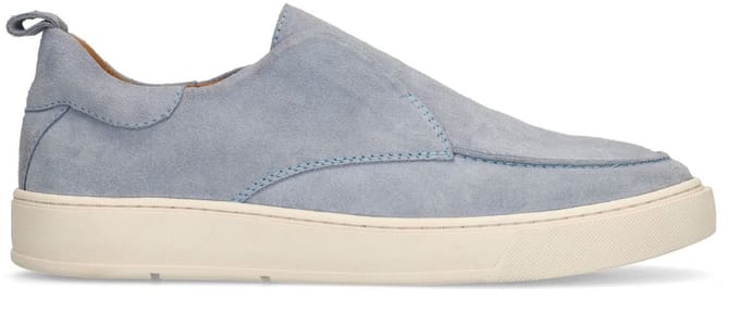 Manfield - Heren - Blauwe suède loafers - Maat 41