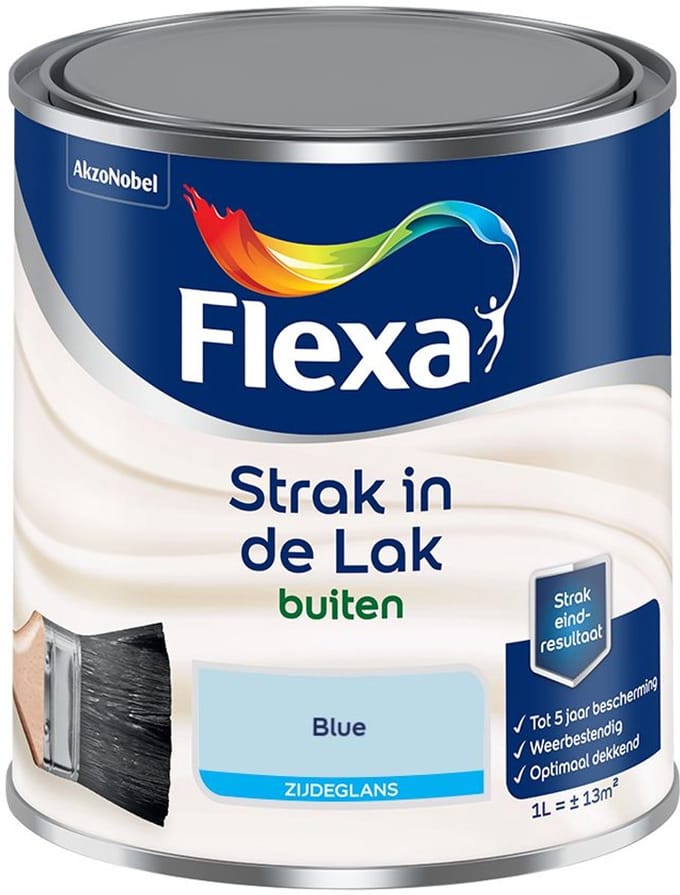 Flexa - Strak In De Lak Buitenlak Zijdeglans - Blue - Mengverf - 1 L