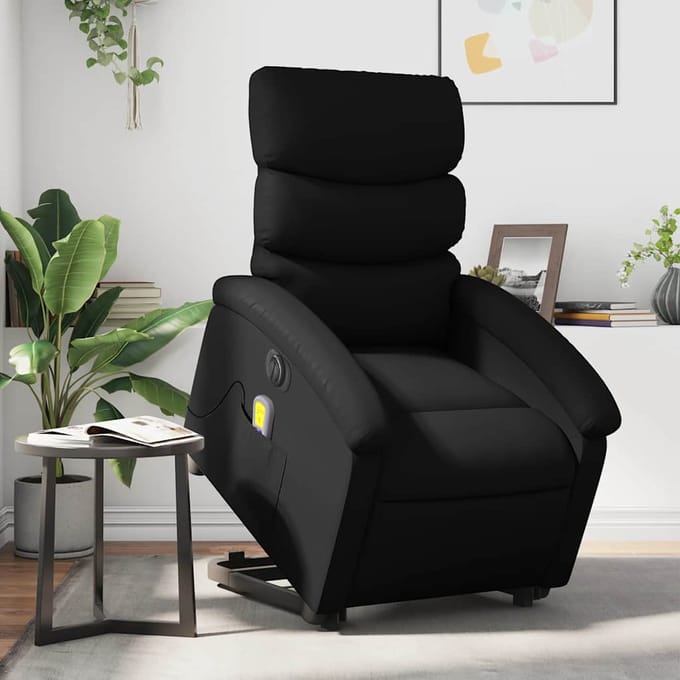 vidaXL - Sta-op-massagestoel - elektrisch - kunstleer - zwart