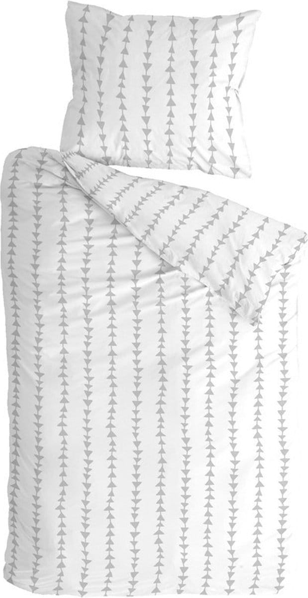 Customer Label Byrklund Dekbedovertrek Just Arrows - 140x220 - 100% Katoen - Wit / Grijs