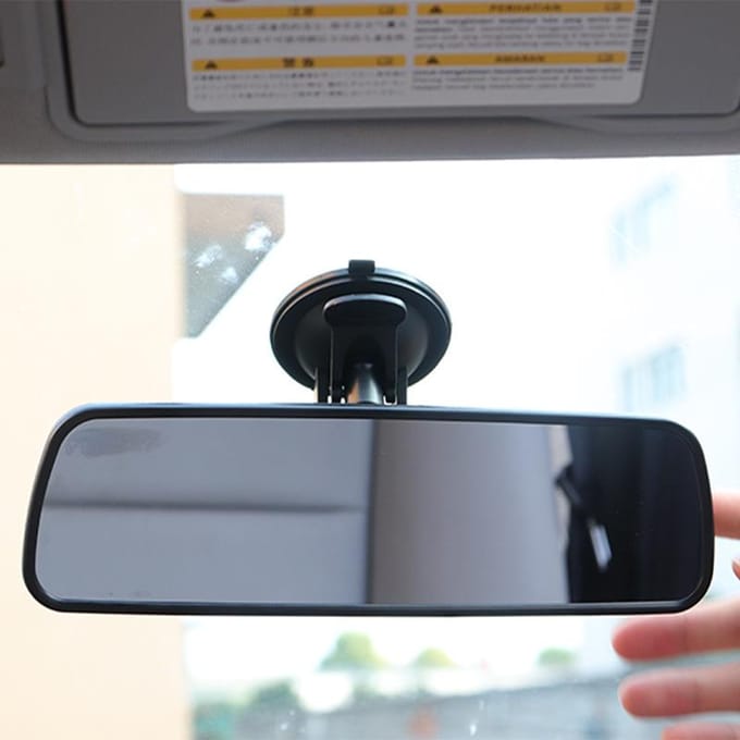 Universele Zwarte Auto Vrachtwagen Spiegel Binnen Achteruitkijkspiegel met Zuignap Achteruitkijkspiegel zwart