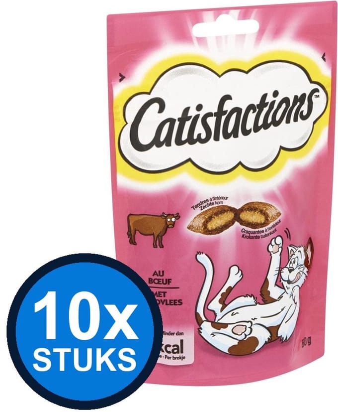 10x Catisfactions - Rund - Kattenvoer Snacks - 60 g