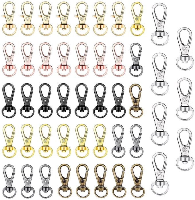 50 stuks sleutelhangers karabijnhaken om zelf te maken