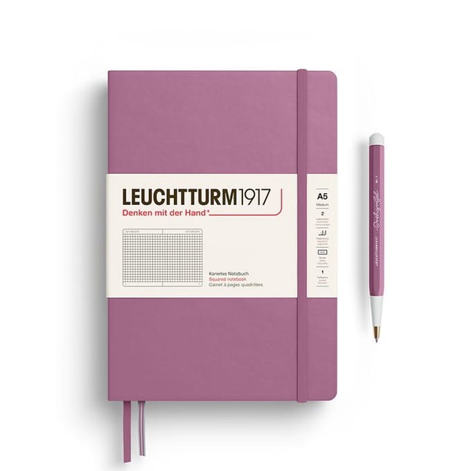 Leuchtturm1917 A5 Medium Notitieboek Natural Colours Squared / Geruit Dusty Rose
