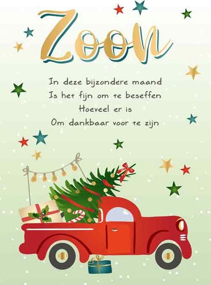 Kaart - Kerst - Intense - Fijne kerst voor mijn zoon - KIR08-B