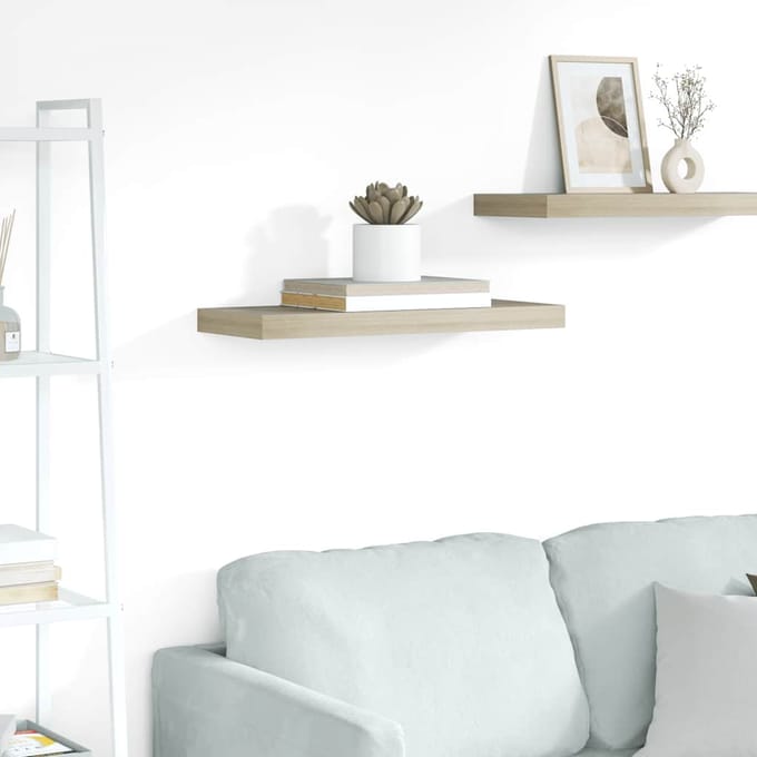 vidaXL - Wandschap - zwevend - 60x23,5x3,8 - cm - MDF - eikenkleurig