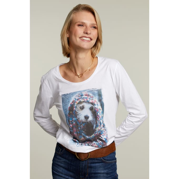 River Woods White Crew Neck T-shirt Größe: XS | Longsleeves Outlet | Damen | Weiß