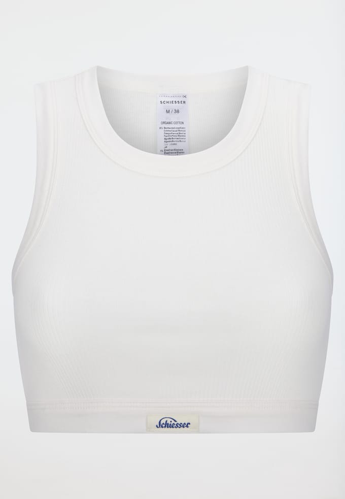 Bustier met fijne rib, off-white - Revival Paula 46