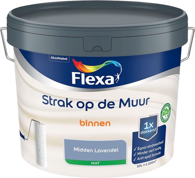 Flexa - Strak Op De Muur Binnen Mat - Midden Lavendel - Mengverf - 10 L