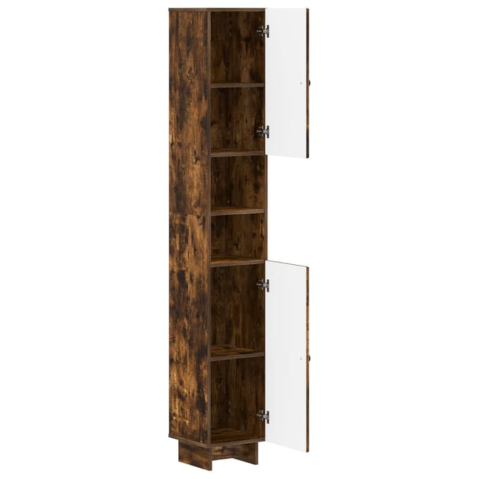vidaXL - Badkamerkast - met - Open - Plank - EDE - Gerookt - eiken - 30 - x - 31 - x - 190 - cm