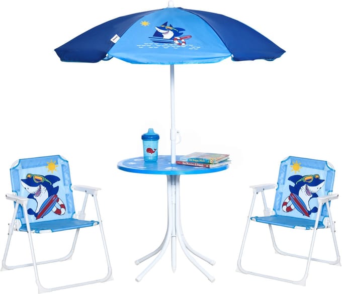 Outsunny-Kindersitzgruppe-Metall, Polyester-Ø49,5 x 50H cm-Blau