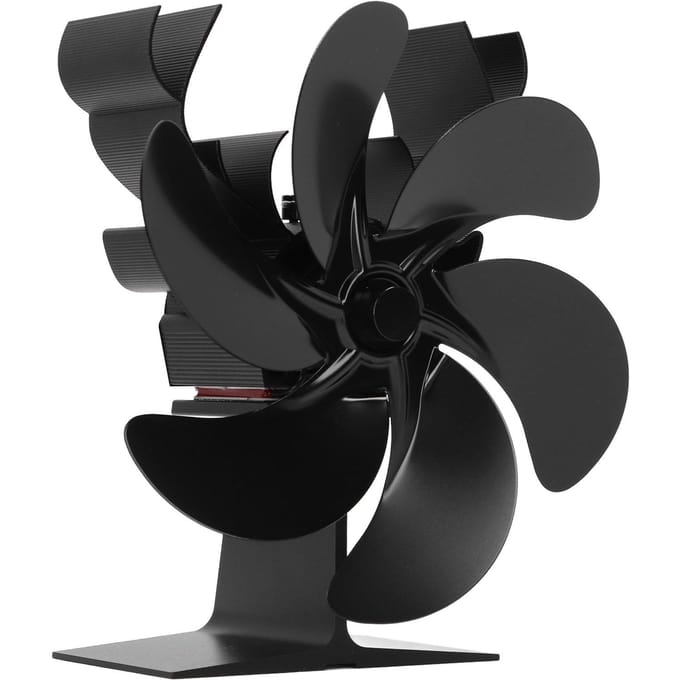 Houtkachelventilator 6 Bladen Warmteaangedreven Brandende Openhaardventilator Circuleert Warme Energiebesparende Hoog black