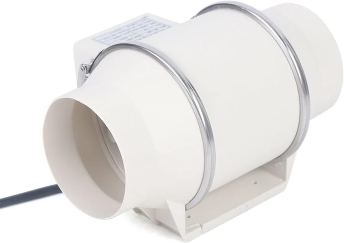 Afvoerventilator Buisventilator - Kanaal Ventilator - Lucht Afvoeren - Stil en Krachtig - Diameter 100mm - Wit