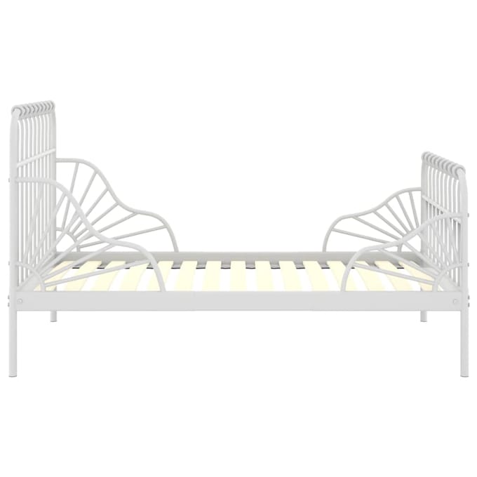 vidaXL - Bedframe - verlengbaar - metaal - wit - 80x130/200 - cm