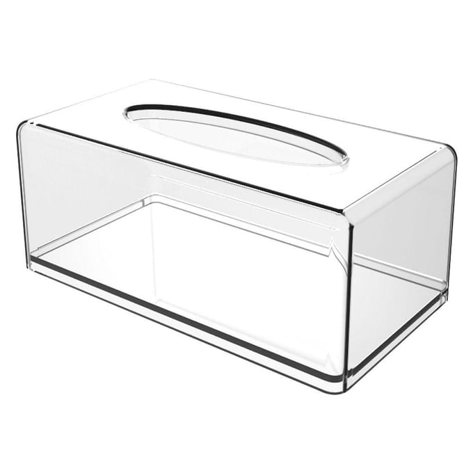Acryl Transparante Tissuebox Cover Rechthoekig Servetdispenser Kantoor Papierhouder white