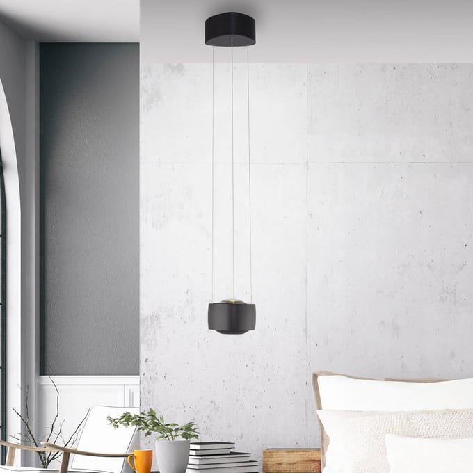Paul Neuhaus LED hanglamp Q-Stretto, zwart, Ø 14,5 cm