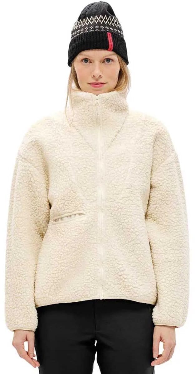 The Mountain Studio Soft Wool Pile Fleece Met Volledige Rits Beige M Vrouw