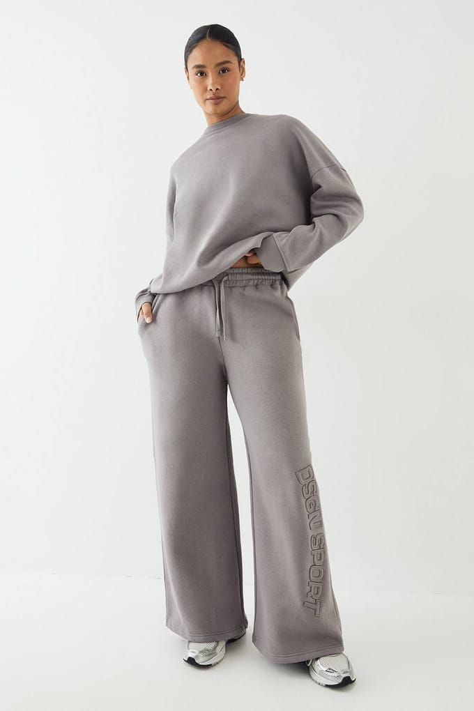 Dames DSGN Studio Self Fabric Applique Oversized Sweatshirt | Charcoal | Maat: 3XL