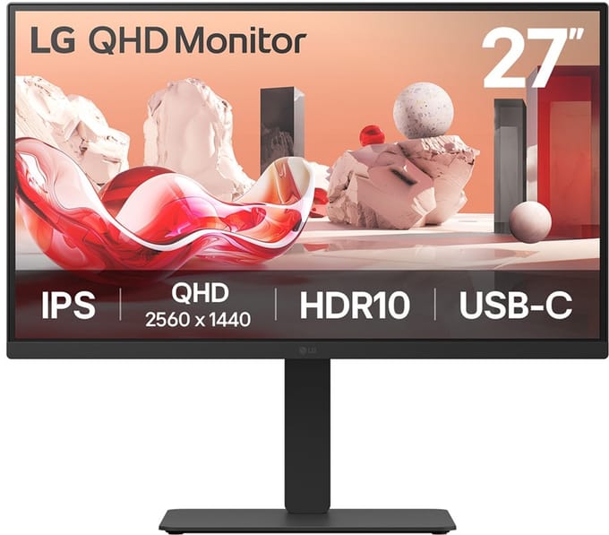 27" LG 27BA75QB-B - 2560x1440 (QHD) - 100Hz - IPS - 65W USB-C - KVM switch