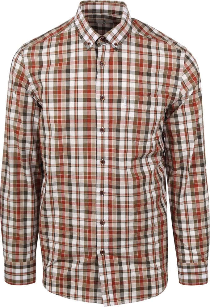 State Of Art Overhemd Rood Geruit - Maat M - Heren - Overhemden Casual
