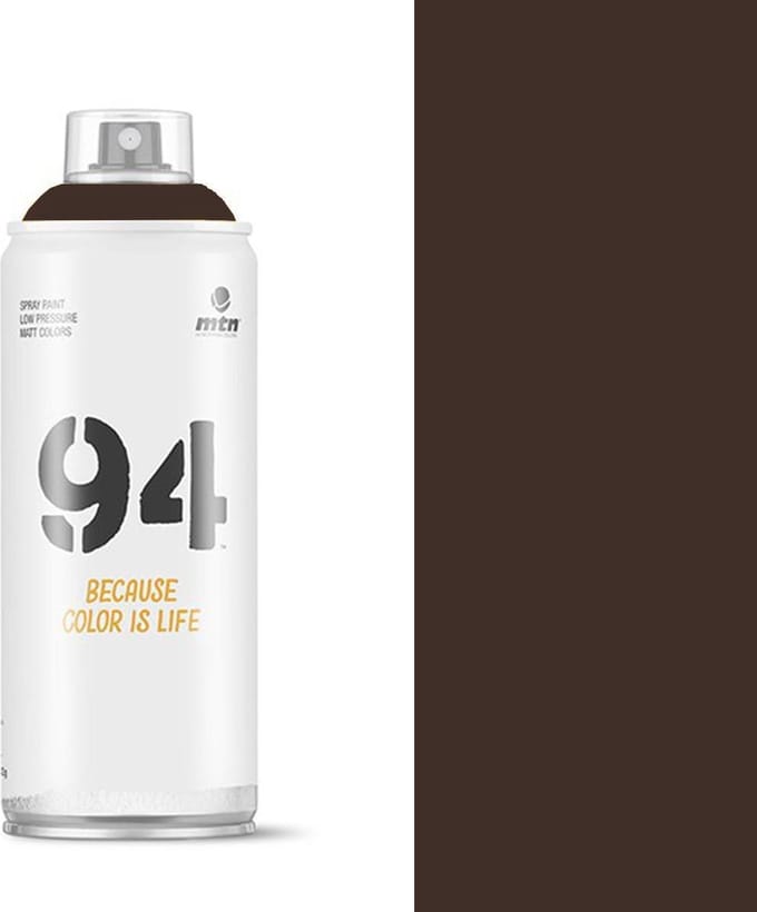 MTN94 Chocolade Bruine spuitverf - 400ml lage druk en matte afwerking