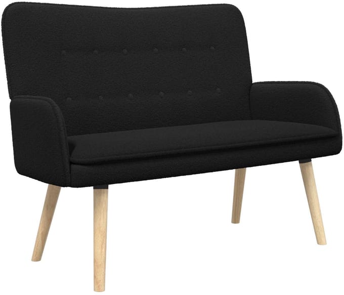 vidaXL - 2-Zits - Sofa - Zwart - 115 - x - 61 - x - 87 - cm - Bouclé