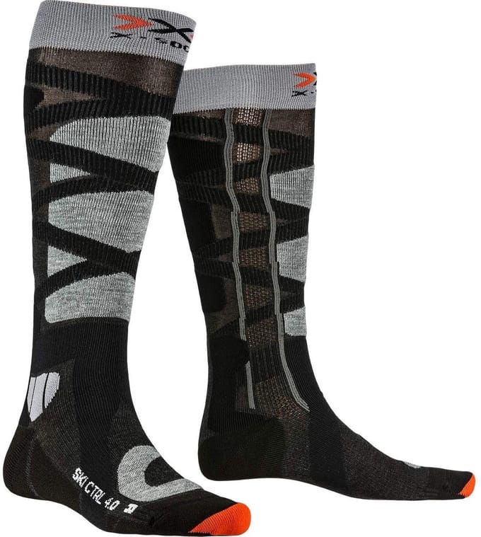 X-socks Skisokken Control Polyamide Zwart/grijs Mt 35-38
