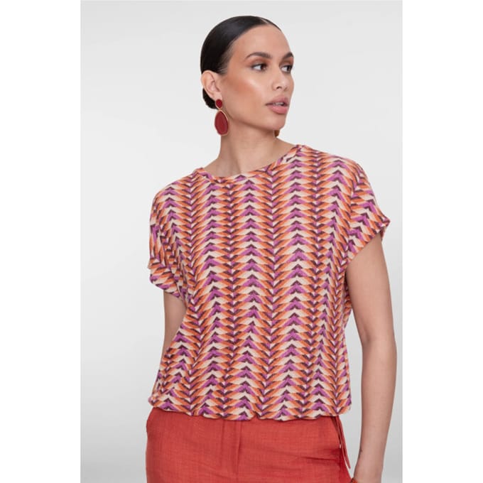 Geisha Top Lila/orange Größe: S | Blusen Outlet | Damen | Orange