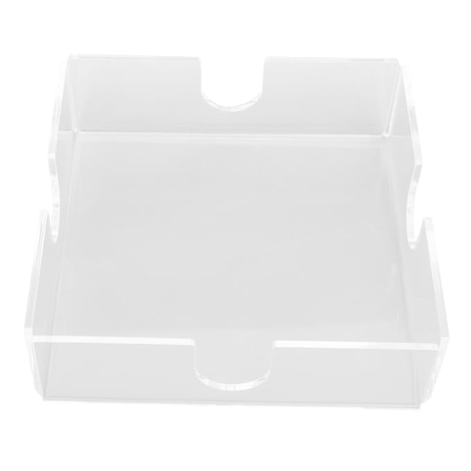 Acryl Servethouder Vierkant Elegant Transparant Tafelmodel Tissue Dispenser voor Keuken Restaurant Bar white