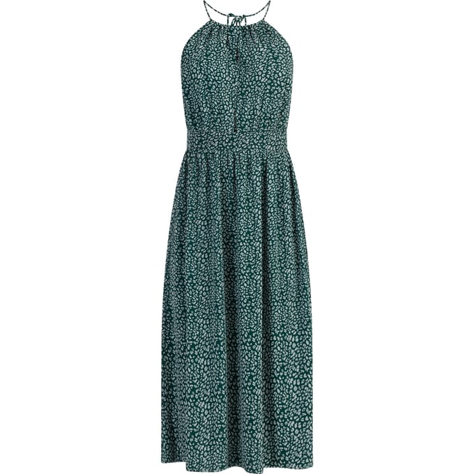 Faina Midi-jurk van chiffon Dames Groen Wit