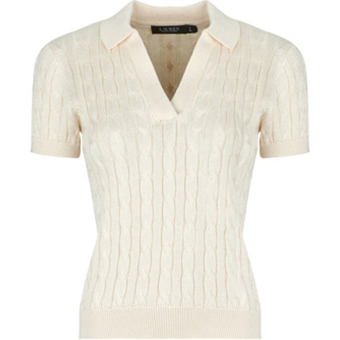 regular fit poloshirt van geweven katoenmix