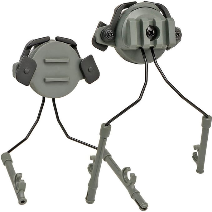 Helm Headset Rail Adapter Headset Beugel Koptelefoonhouder Stand Ondersteuning voor 19-21 mm Helmrail legergroene kleur
