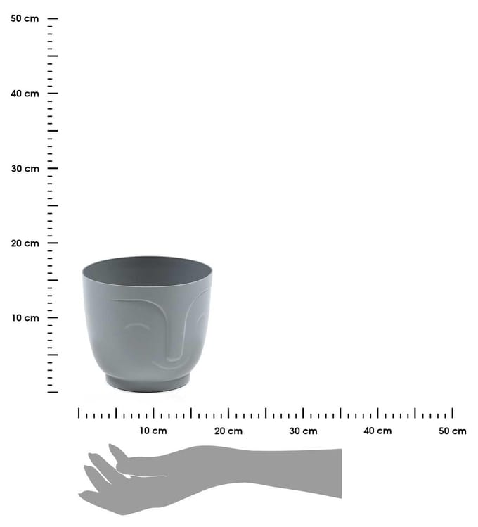 HowHomely Zoe - Bloempot - Grijs - 14,3x16,5 cm - Omlijstende Glimlach