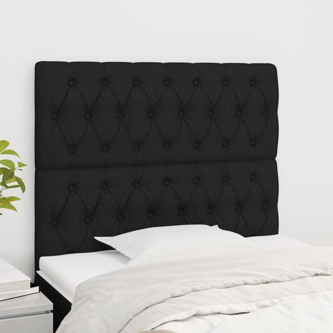vidaXL - Hoofdbord - zwart - 90x7x118/128 - cm - Stof