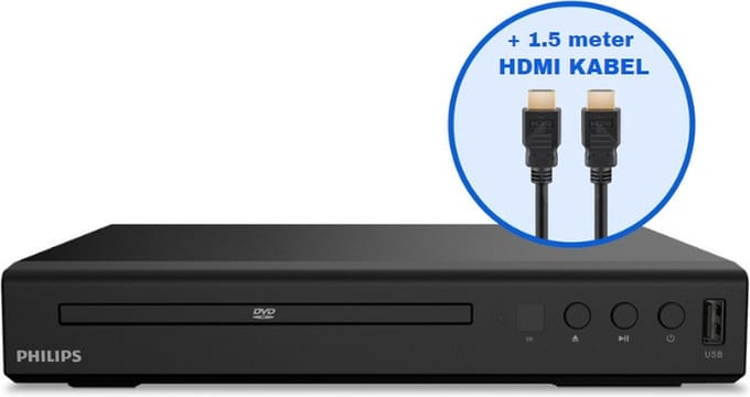 Philips TAEP200 - DVD-speler met CD-ondersteuning - Inclusief HDMI Kabel - Zwart