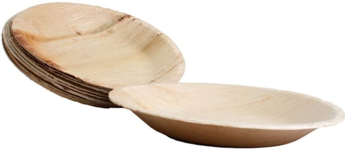 50x ronde borden van palmblad maat 23 cm