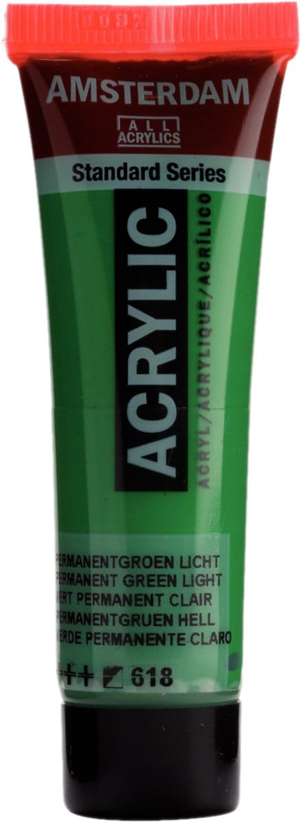 Verf - Acryl - 618 - Permanent groen licht - Amsterdam - 20ml