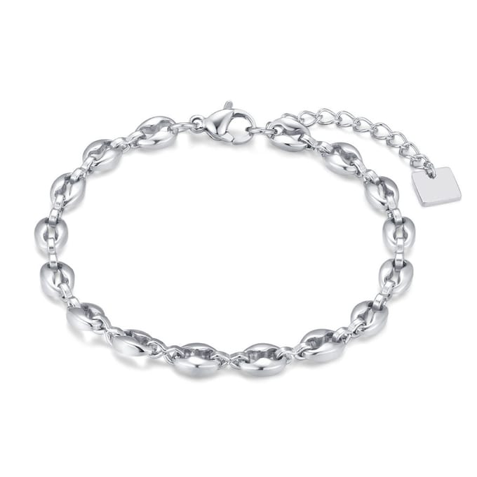 Twice As Nice Armband in edelstaal, ovaaltjes 16cm+3cm